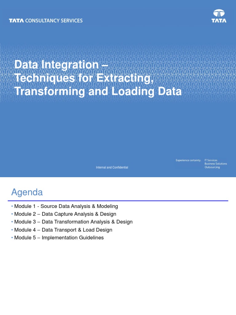 Data Integration Techniques for ETL | PDF | Data Model | Top Down And ...