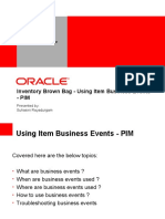 Inventory Brown Bag - Using Item Business Events - Pim
