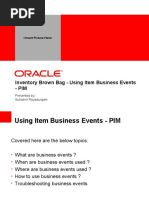 Inventory Brown Bag - Using Item Business Events - Pim