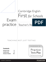 First For Schools Exam Practice - Teacher's Resources.