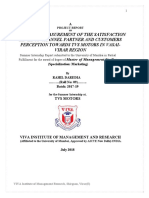 A Study On Measurement of The Satisfaction Level of Channel Partner and Customers Perception Towards Tvs Motors in Vasai-Virar Region