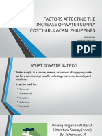 Factors Affecting The Increase of Water Supply Cost