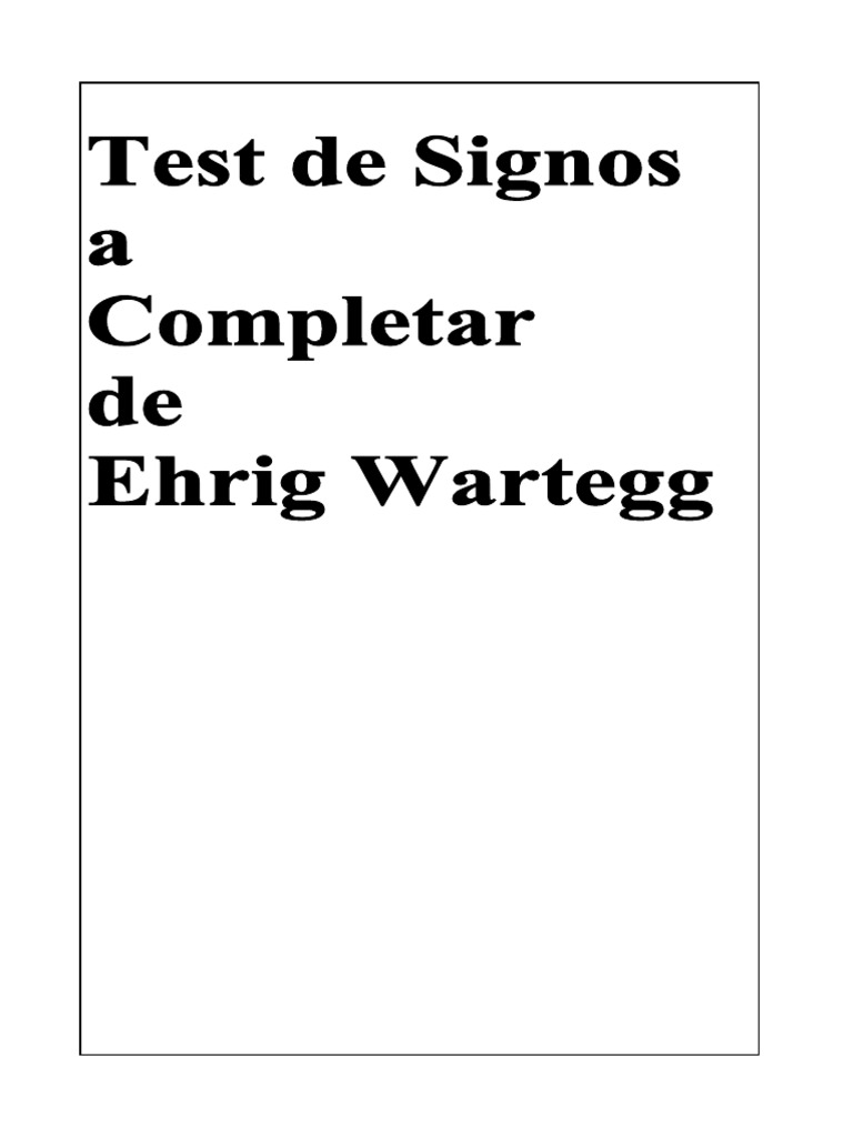 Test de Wartegg: Aplicación e Interpretación | PDF | Ansiedad | Las
