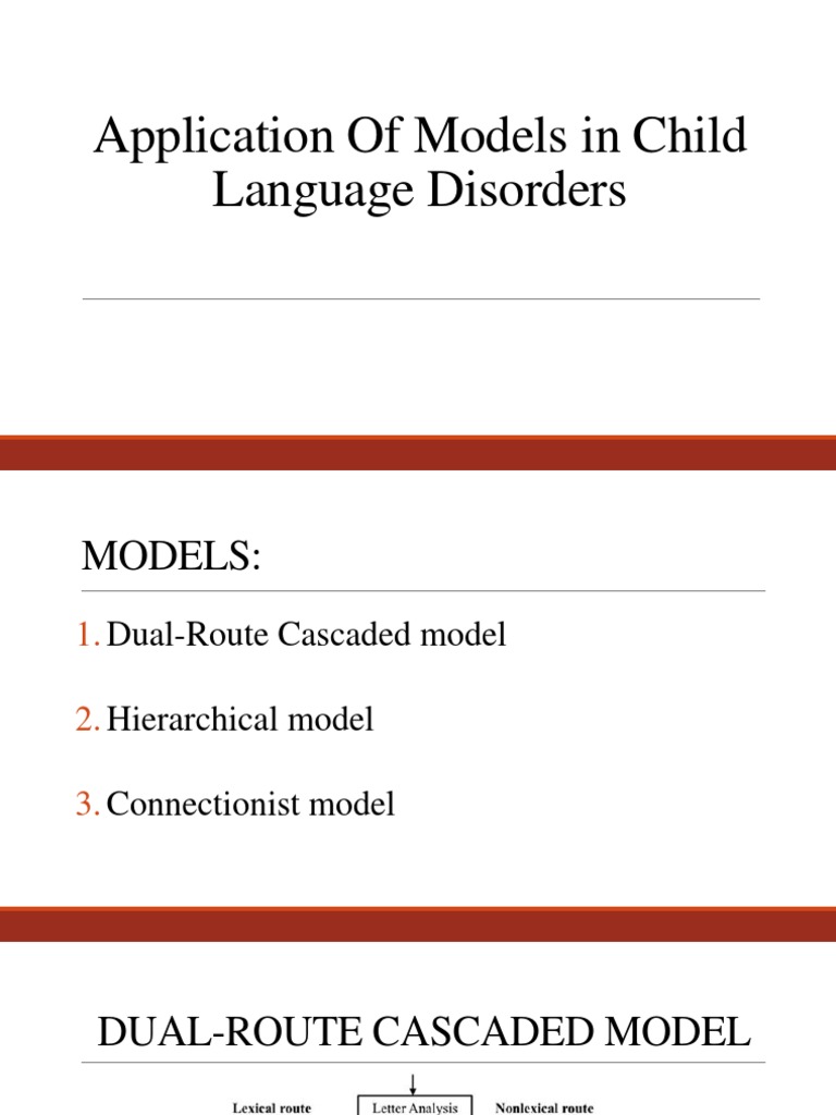 Models in Child Language Disorders | PDF | Dyslexia | Lexicon