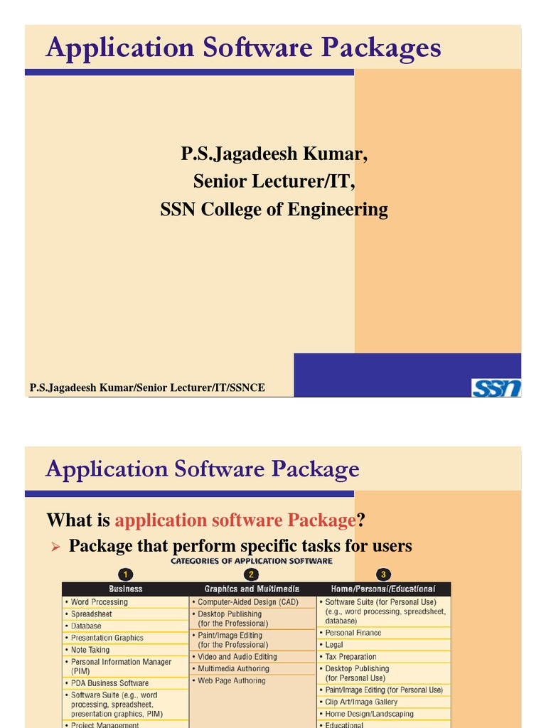 Application Software Packages PDF Application Software World Wide 