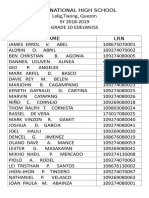 List of Students Grade 10 Edelweiss