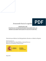 Propuesta de Políticas e Intervenciones para Reducir Las Desigualdades Sociales en Salud en España