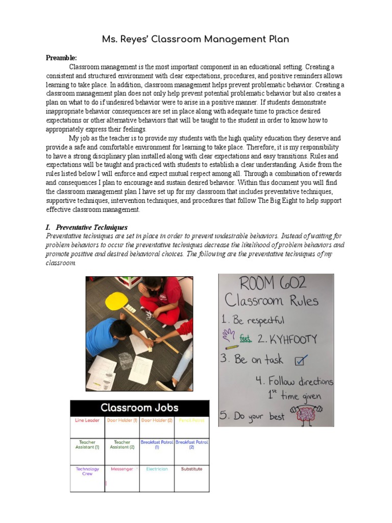 Classroom Management Strategies Overview | PDF | Classroom Management ...