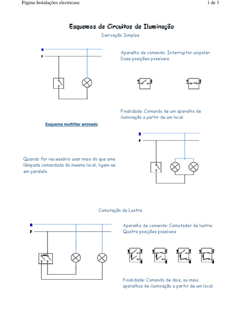 esquemas de circuitos de iluminaçao | Engenharia Elétrica | Componentes ...