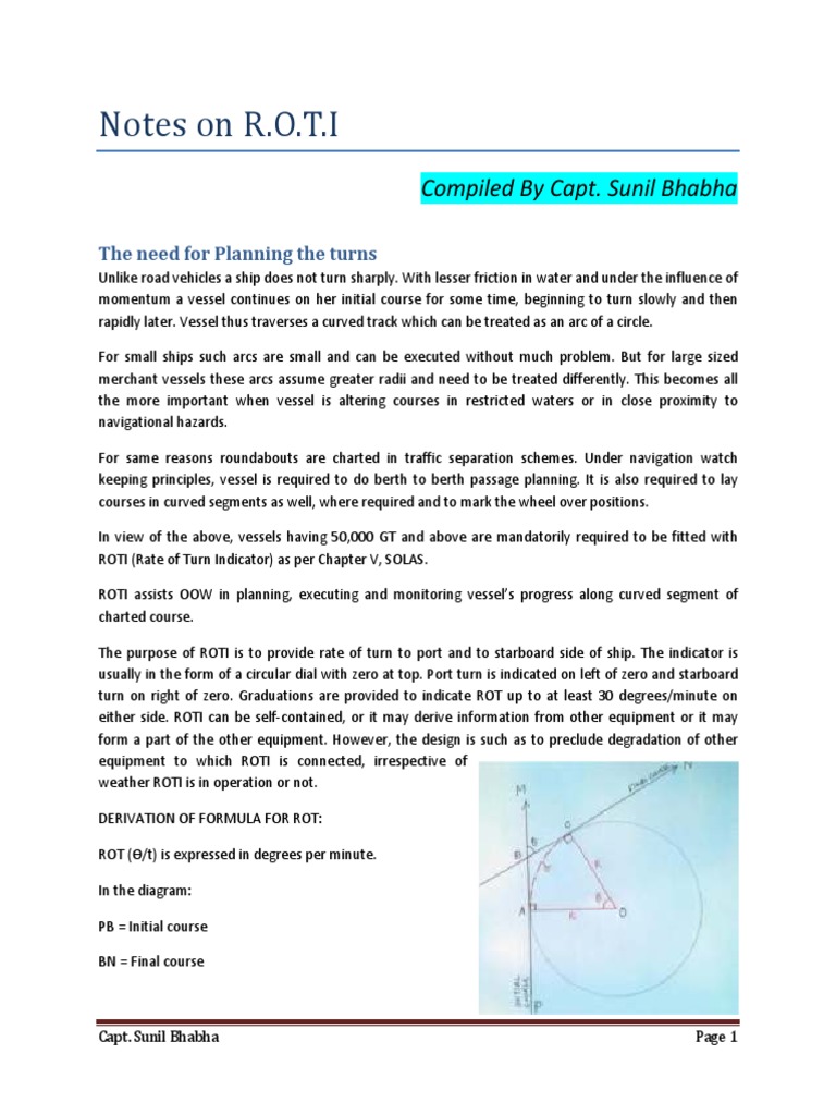Roti Notes Phase 2 II RATE OF TURN INDICATOR PDF Angle Geometry