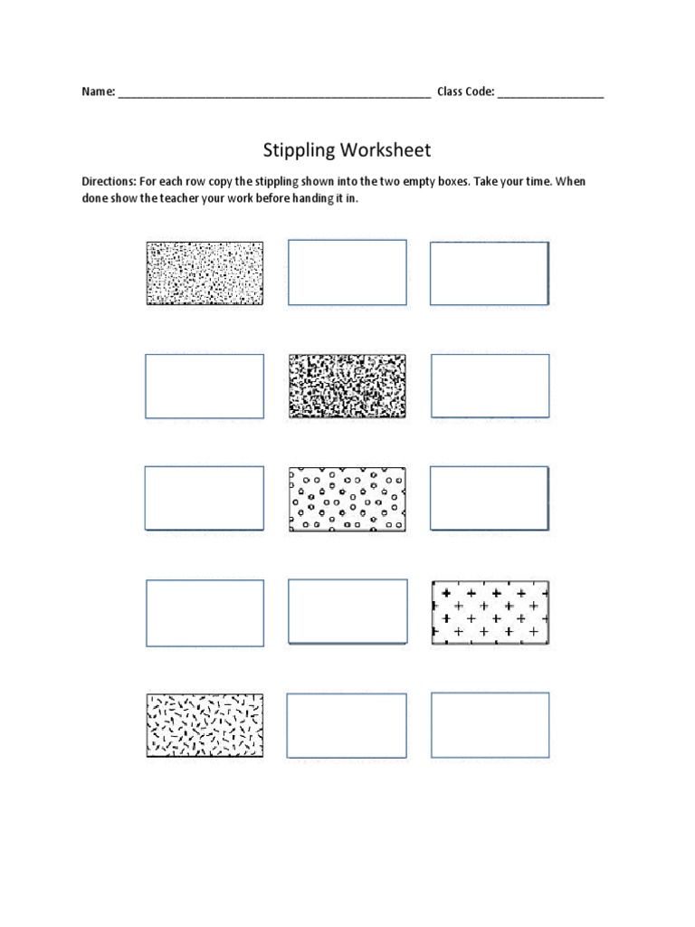 Stippling Practice Worksheet | PDF | Computing And Information Technology
