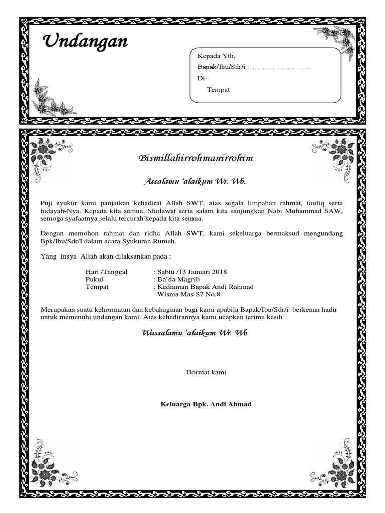 Undangan Syukuran Kelahirandocx