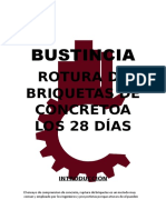 Rotura de briquetas de concreto a los 28 días