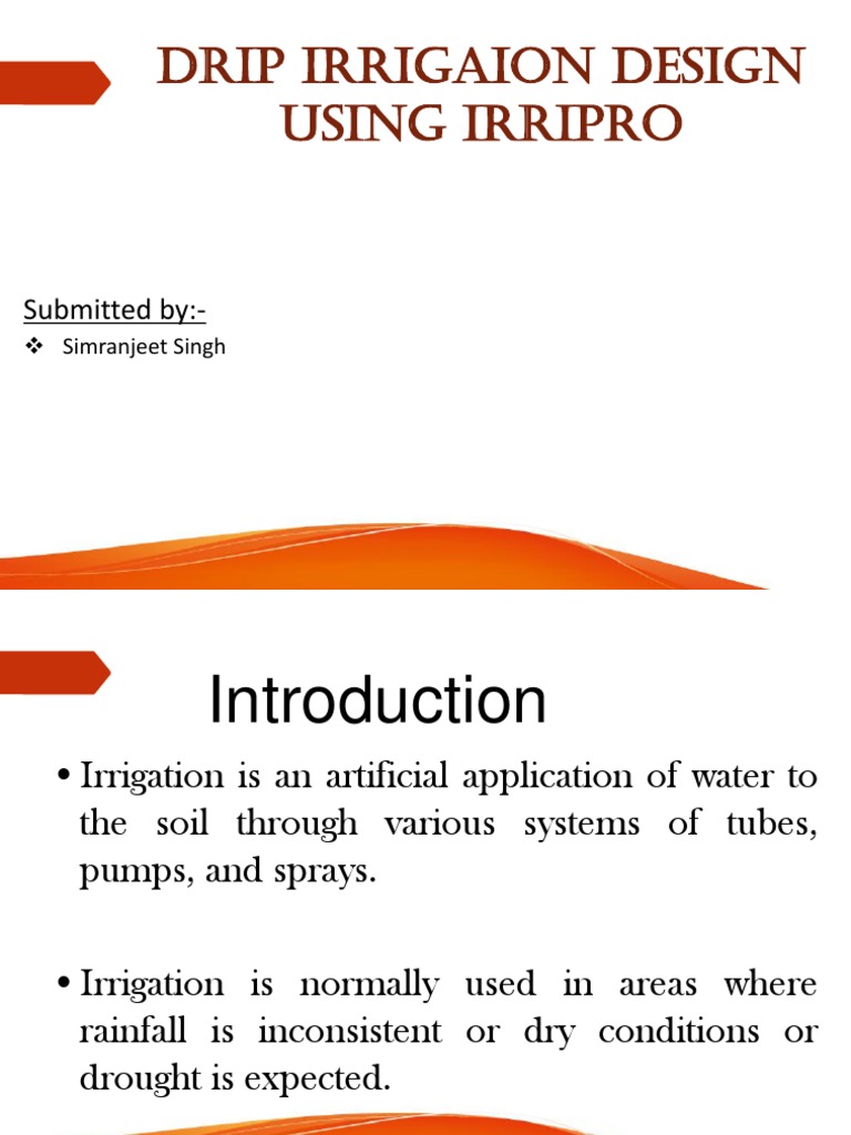 Drip Irrigation Design PDF Irrigation Horticulture And Gardening