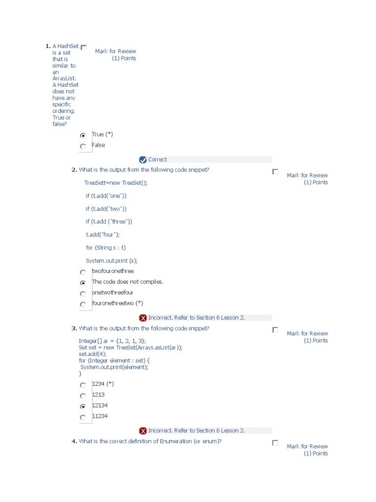Java Data Structures and Algorithms Quiz | PDF | Class (Computer ...