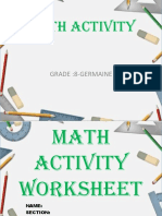Math Activity: Grade:8-Germaine