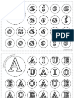 AEIOU Vocales para Imprimir y Colorear Minusculas y Mayusculas Buscar Iguales PDF