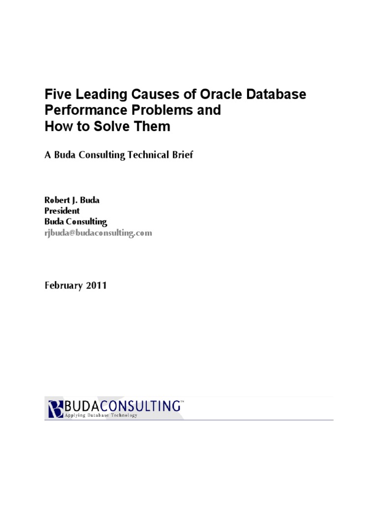 Five Leading Causes of Oracle Database Performance Problems and How To ...