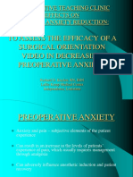 To Assess The Efficacy of A Surgical Orientation Video in Decreasing Preoperative Anxiety