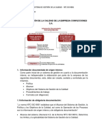 Sistema de Gestión de La Calidad de La Empresa Confecciones S