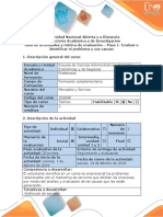 Guía de Actividades y Rúbrica de Evaluación - Paso 1 - Evaluar e Identificar El Problema y Sus Causas