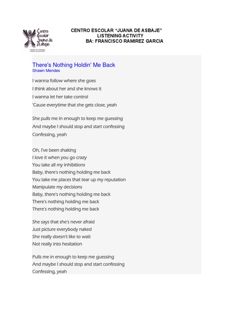 There S Nothing Holdin Me Back Shawn Mendes Pdf