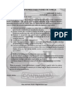 Acta de Compromiso para Padres de Familia