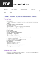 Detailed Design and Engineering Deliverable List (Sample) - The Project Definition PDF