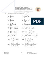 Integrales indefinidas guía de ejercicios