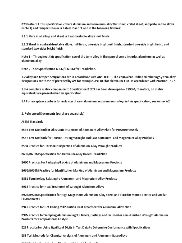Specification for Aluminum and Aluminum-Alloy Flat Sheet, Coiled Sheet ...