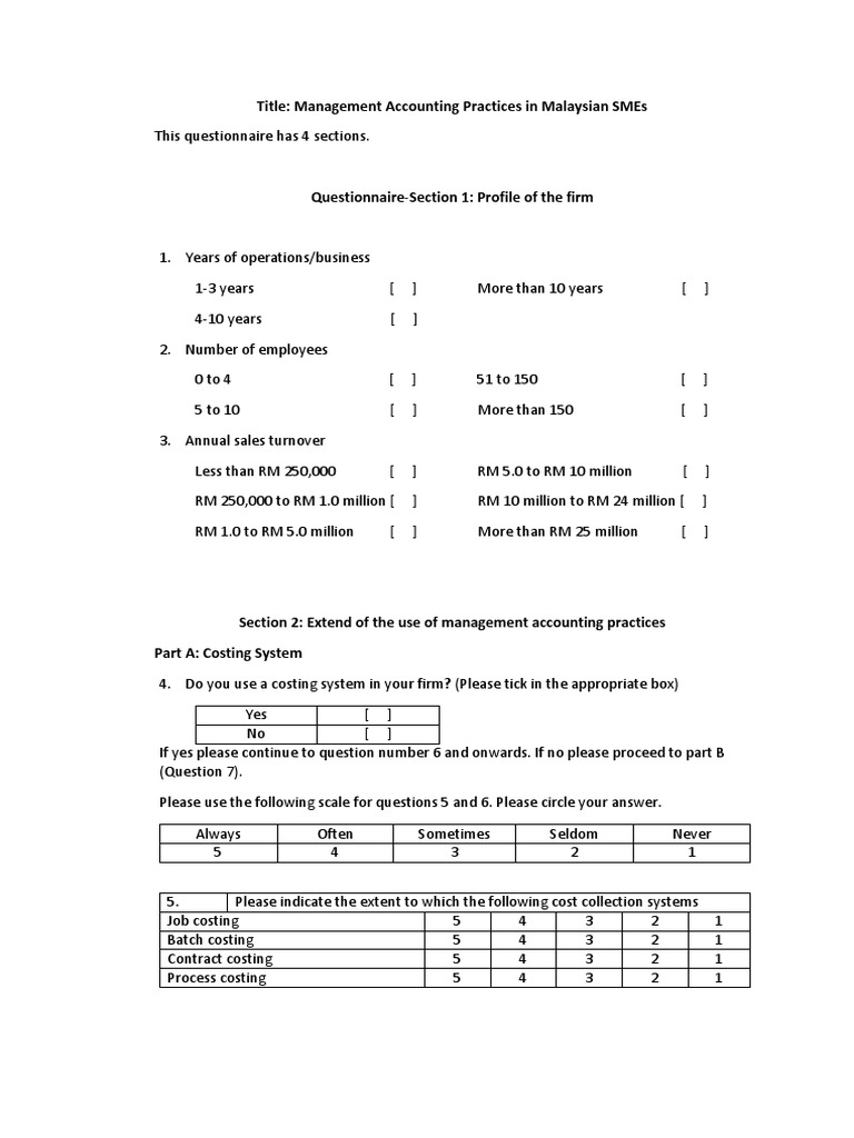 Title: Management Accounting Practices in Malaysian Smes | PDF ...
