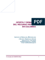 Oferta y Demanda Del Recurso Hidrico en Colombia