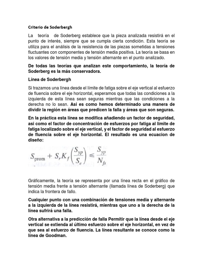 Teoría de Soderberg y Goodman | PDF | Fatiga (material) | Teoría