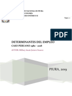 Determinnates Del Empleo en El Caso Peruano 1980