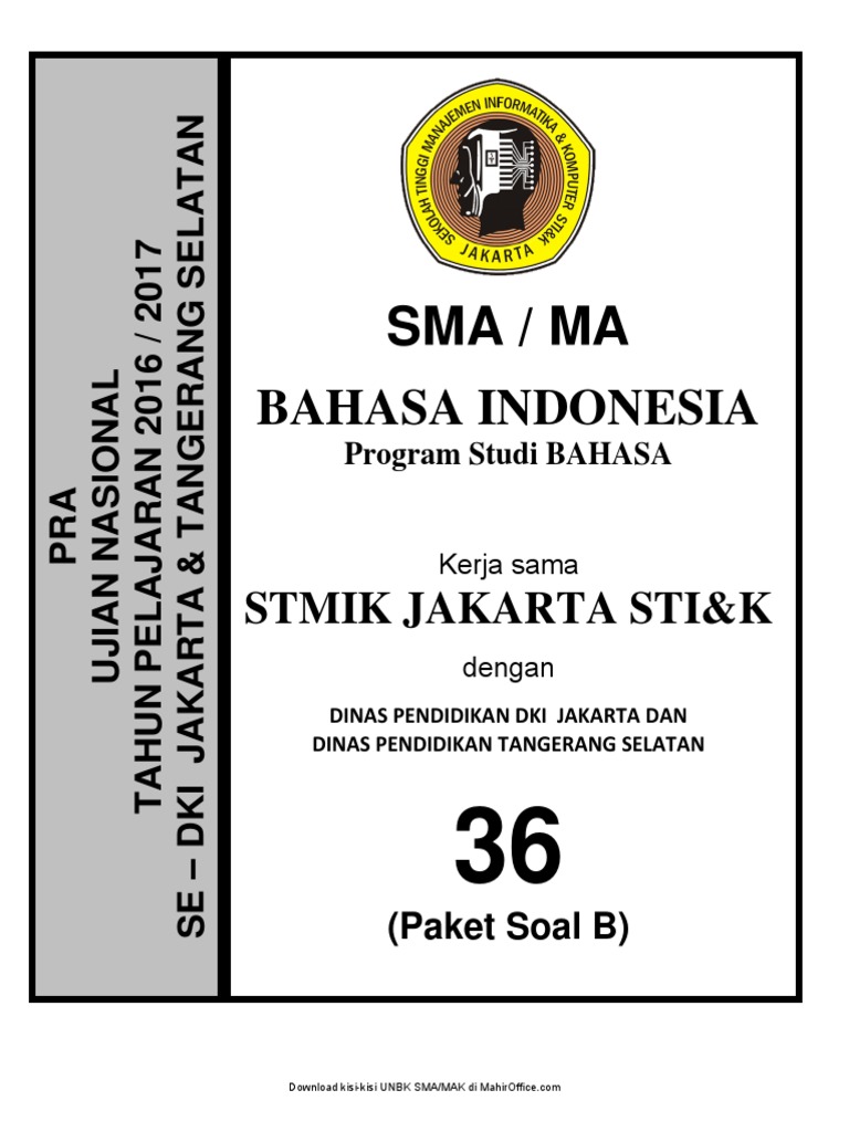 Pembahasan Soal Pra Un B Indonesia Sma Bahasa Paket B 36 2018 Pdf