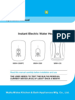 Instant Electric Water Heater: Read This Manual Carefully Before Installation and Use
