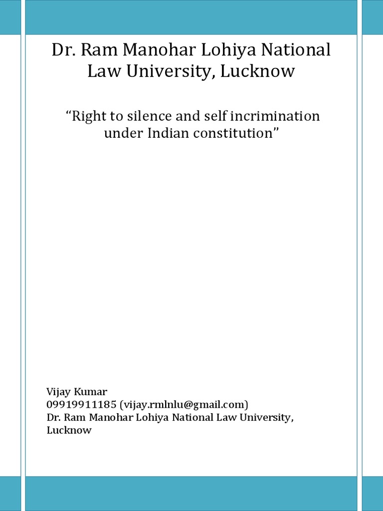 Right To Silence and Self Incrimination PDF | PDF | Right To Silence ...