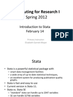 Computing For Research I: Spring 2012