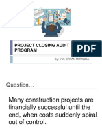 Project Closing Audit Program