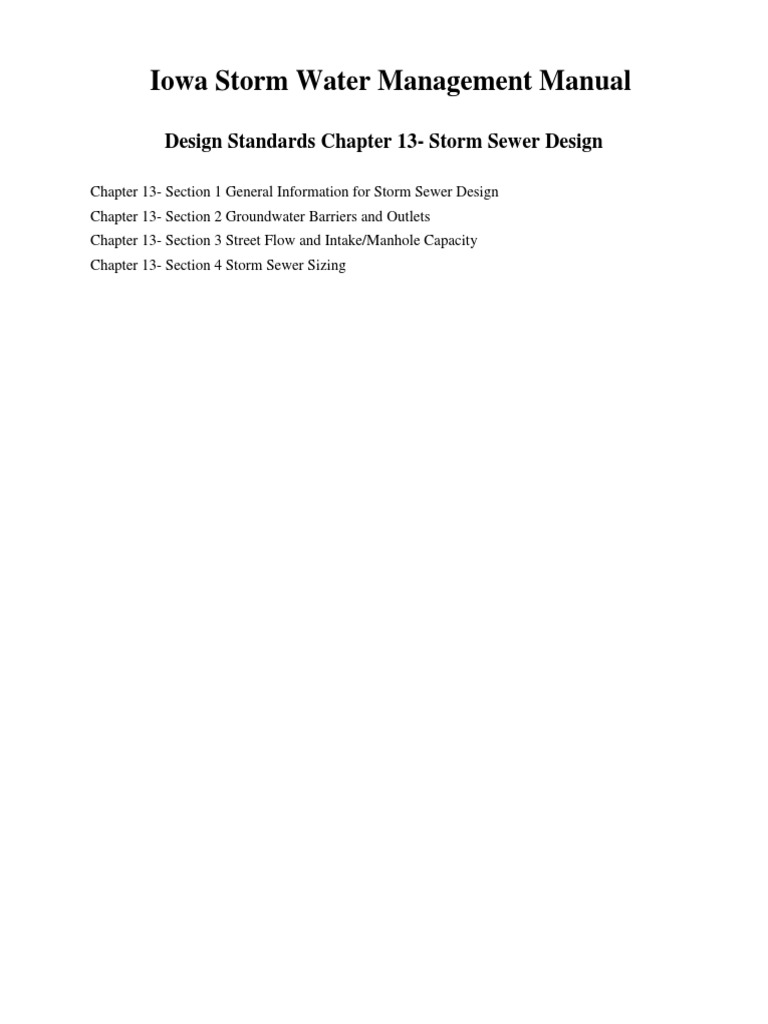 Iowa Storm Water Management Manual: Design Standards Chapter 13-Storm ...