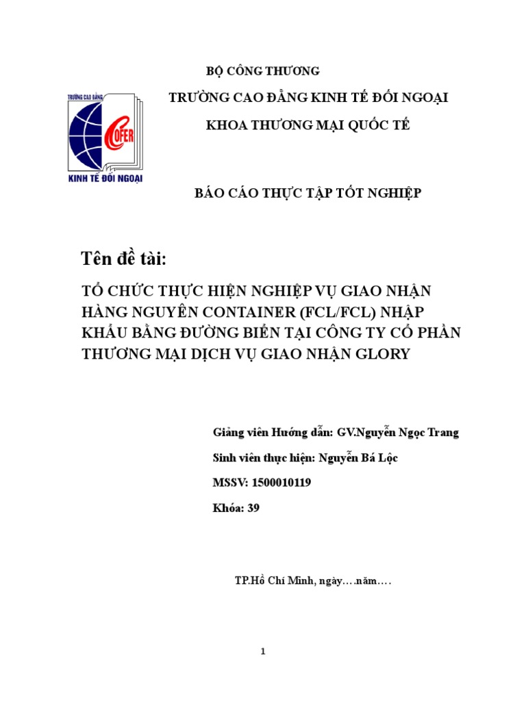 CAO DANG KINH TE DOI NGOAI - Loc | PDF