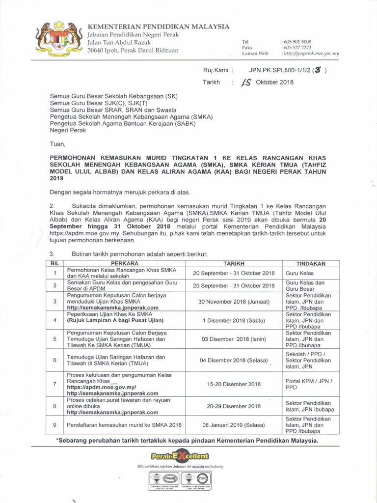 Permohonan Ke Smka Tahun 2019 Pdf