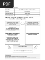 Example MYP Unit Planner Grade 9 Quadratics