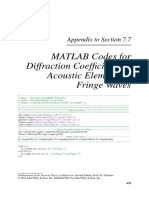 MATLAB Codes For Diffraction Coefficients of Acoustic Elementary Fringe Waves