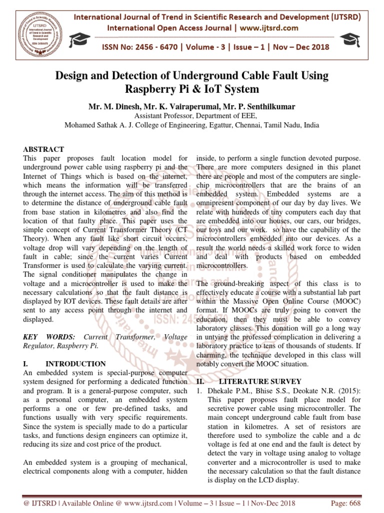 Underground Cable Fault Detection IoT | PDF | Rectifier | Direct Current