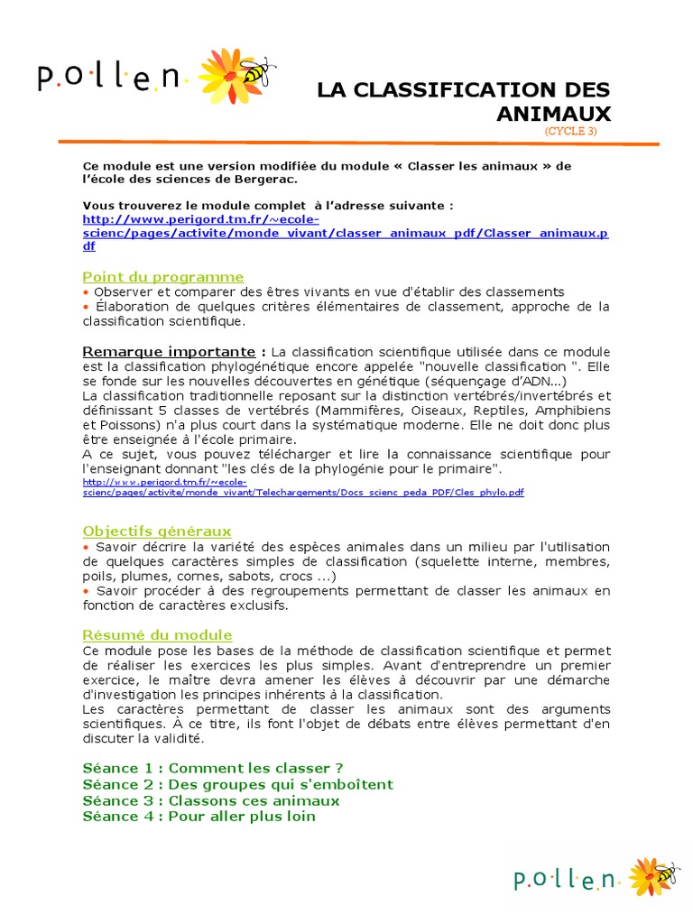 Classification Des Animaux Cm1 Pdf La Classification Des Animaux | PDF | Phylogenèse | Chats