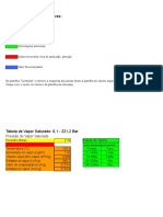 Planilha Excel de Calculo de Vazao e Diametro de Tubulação de Vapor