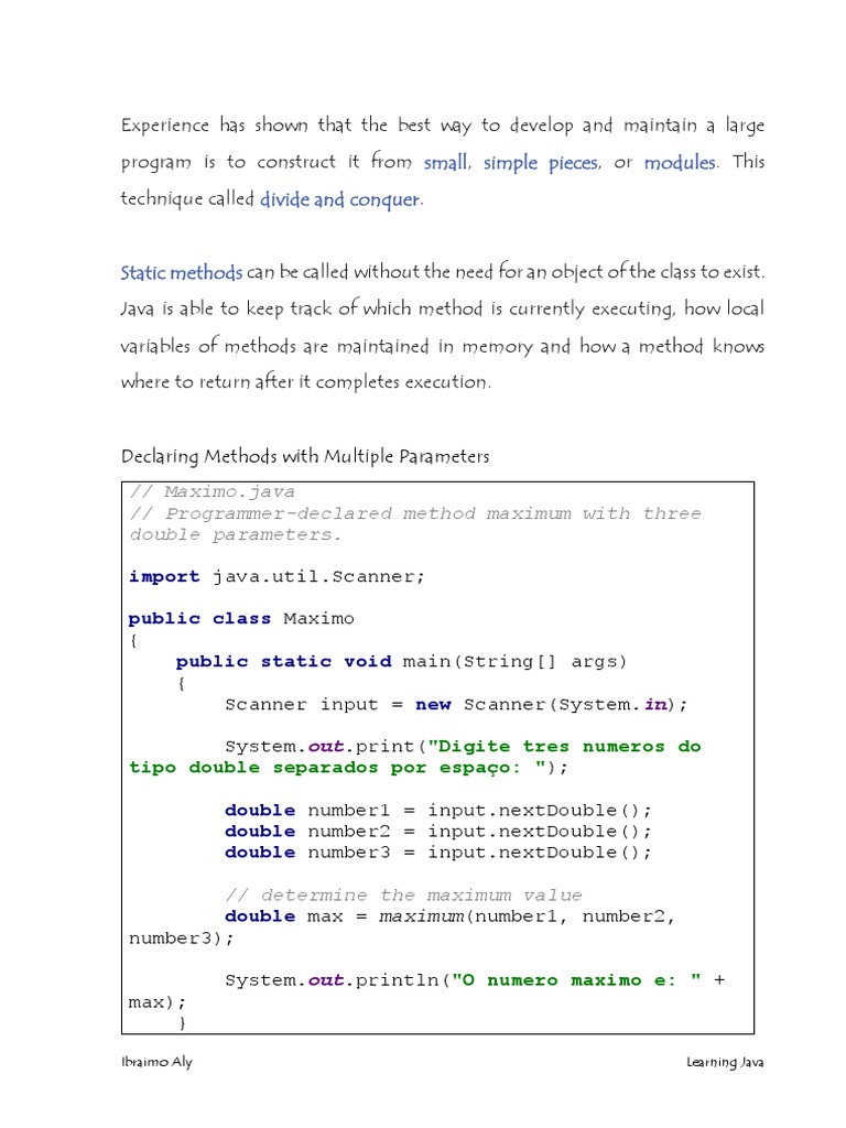 3) Methods - A Deeper Look | PDF | Method (Computer Programming ...