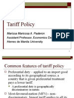 Tariff Policy: Marissa Maricosa A. Paderon