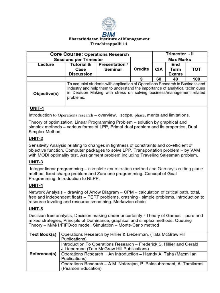 Operations Research | PDF | Operations Research | Linear Programming
